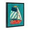 Stupell Industries Striped Sailboat on Blue Framed Floater Canvas Wall Art Design by Irene Chan